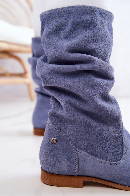 Чоботи жіночі замшеві Maciejka 05057-06 Сині