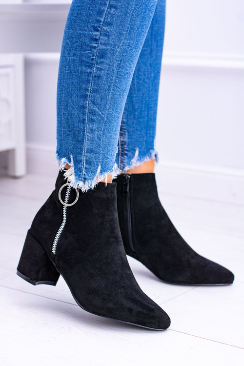 Чорні замшеві чоботи Jonnes з гострою шпилькою