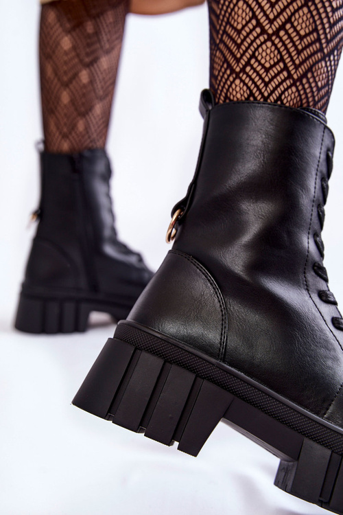 Шкіряні утеплені черевики на платформі світло-бежеві Telisa