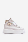Жіночі високі кросівки на блискавці Lemar White Katerin 
