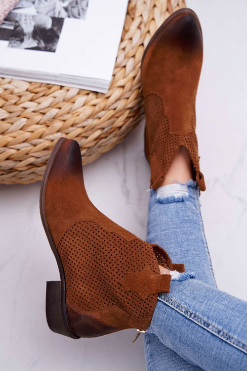 Чоботи жіночі коричневі шкіряні Exquisite 1166