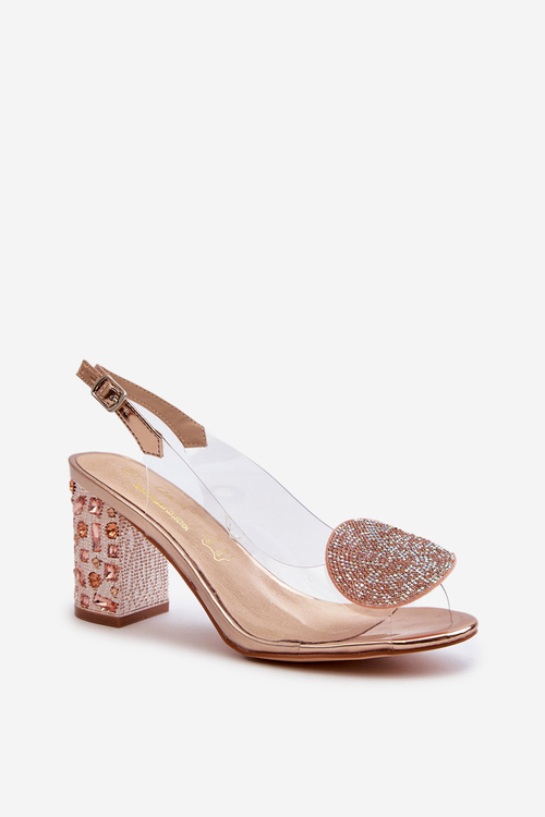 Прозорі босоніжки на каблуці Pink Gold D&A MR38-112