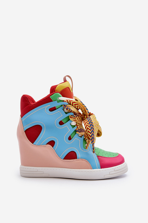 Жіночі кросівки на платформі різнокольорові леопардові