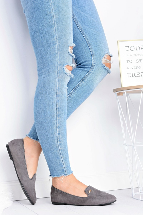 Жіночі сірі замшеві балетки Neala