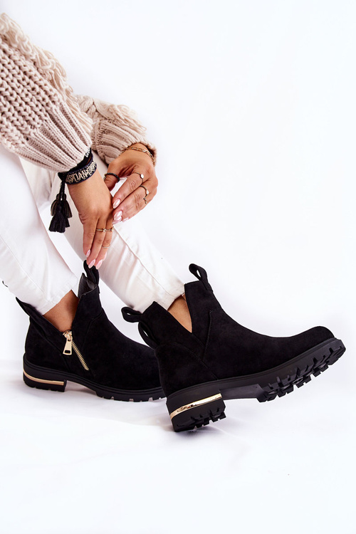 Замшеві черевики з вирізами Black Klarissa