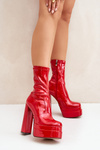 Лакові Черевики На Платформі І Високому Каблуці Червоні Lotisha