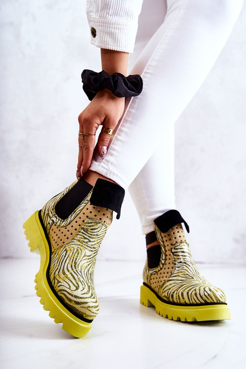 Чоботи шкіряні Maciejka 05324-07 Жовті