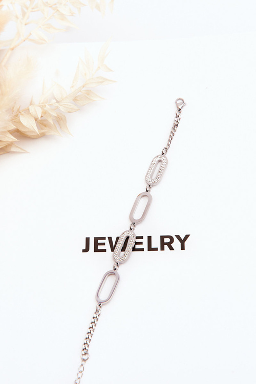 Браслет з овальними підвісками срібний