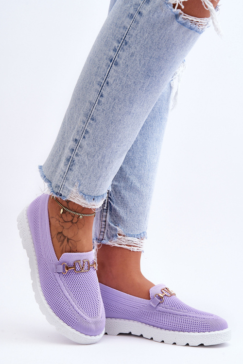 Жіночі сліпони з прикрасою Фіолетові Alena