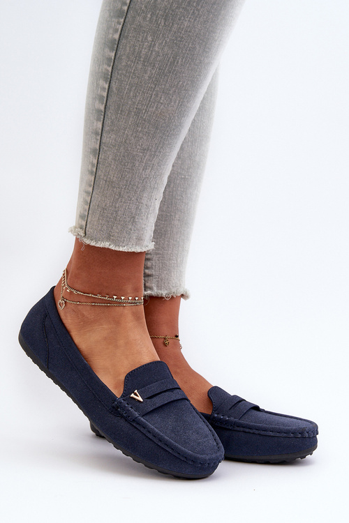 Класичні темно-сині жіночі мокасини Iramarie
