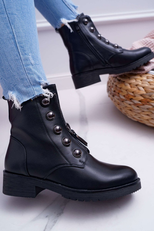 Жіночі високі чоботи на плоскому каблуці чорні Yulio