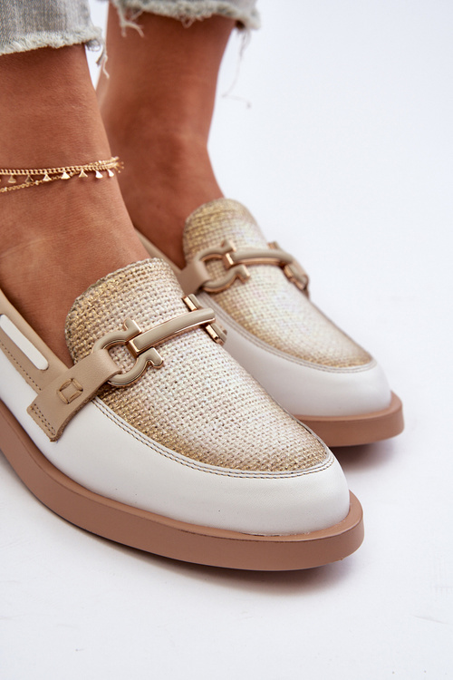 Жіночі шкіряні мокасини Maciejka 06493-11 біло-бежевий