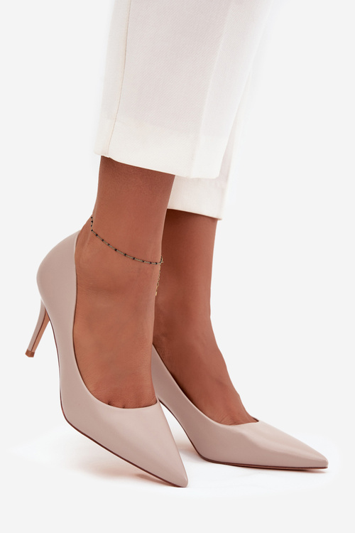 Жіночі шпильки з еко-шкіри бежеві Sivana