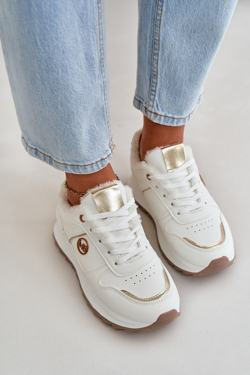 Спортивне взуття з теплою підкладкою на платформі білі Lerisas