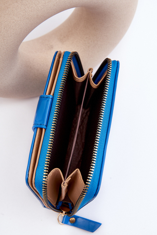 Синій глянсовий жіночий гаманець Risima