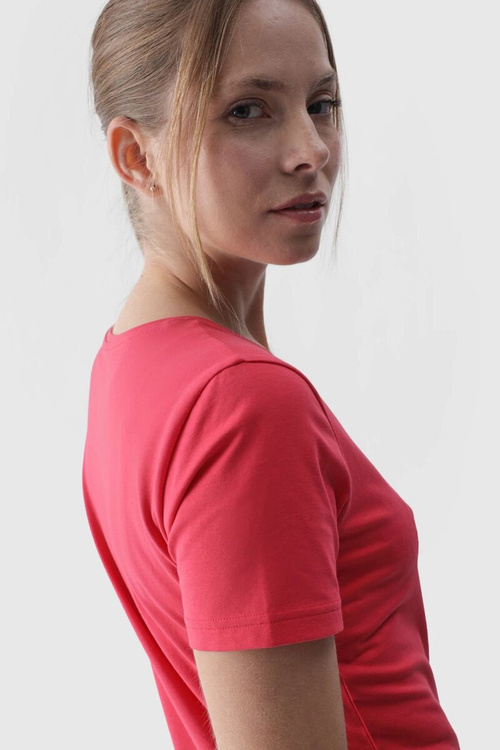 Жіноча гладка футболка з логотипом рожева 4F 4FWMM00TTSHF1845-62S