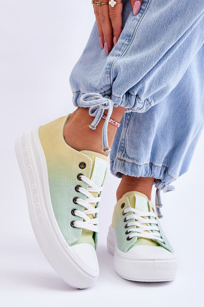 Кросівки на низькій платформі Big Star LL274A186 Yellow-Green