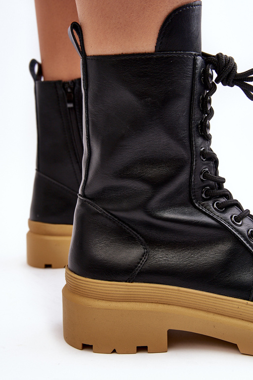 Жіночі робочі черевики екошкіра чорні Irande