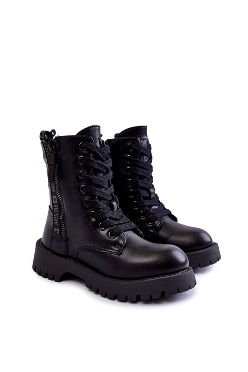 Чоботи дитячі на блискавці Велика зірка KK374136 Чорні