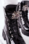 Жіночі плоскі черевики Чорні кристали Tweten