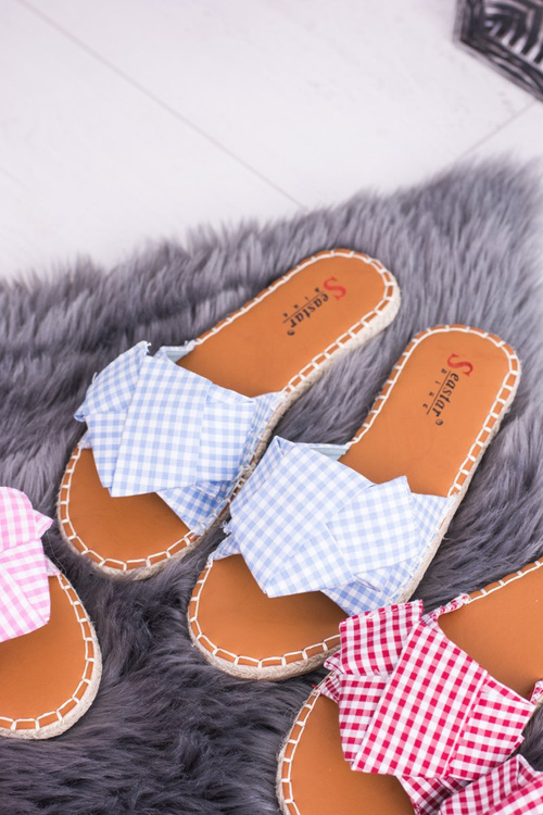 Жіночі шльопанці з краваткою-метеликом для дівчини, блакитні