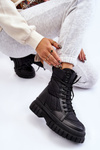 Жіночі утеплювальні черевики на шнурівці Аріадна чорного кольору