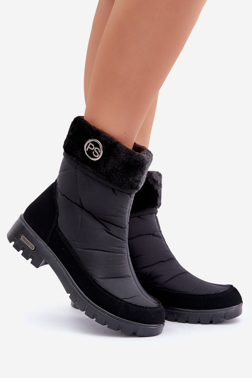 Модні жіночі утеплені снігові чоботи Progress PROGJ-21-13 Black
