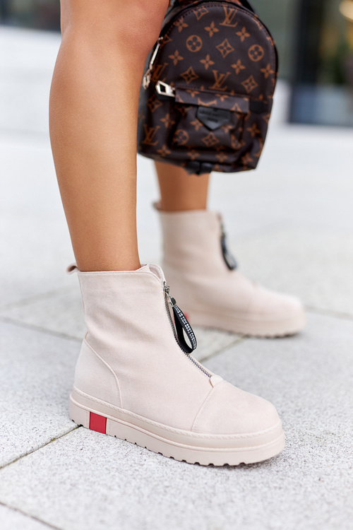 Чоботи жіночі на платформі бежеві Charlee