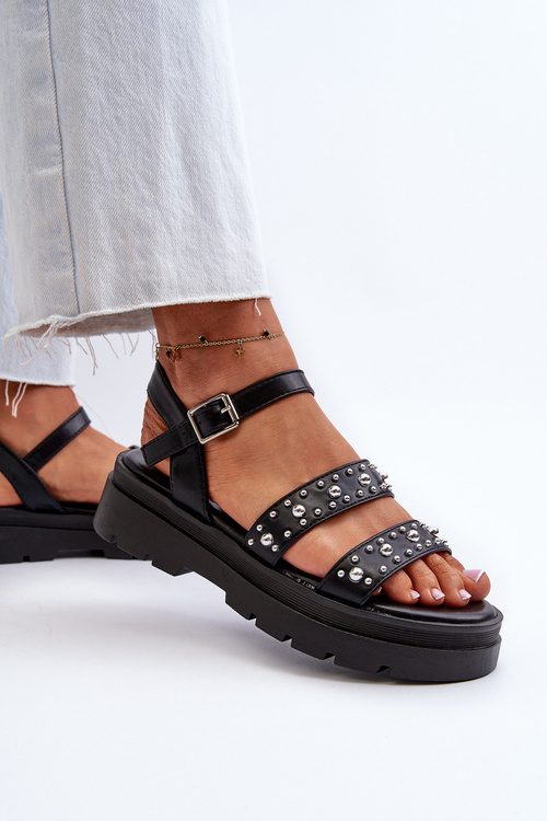 Жіночі босоніжки з прикрасами Black Arcida