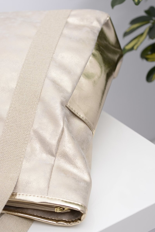 Жіноча велика золота сумка-шоппер