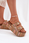 Жіночі Сандалі На Масивній Платформі З Плетінням Та Застібками Багатоколірні