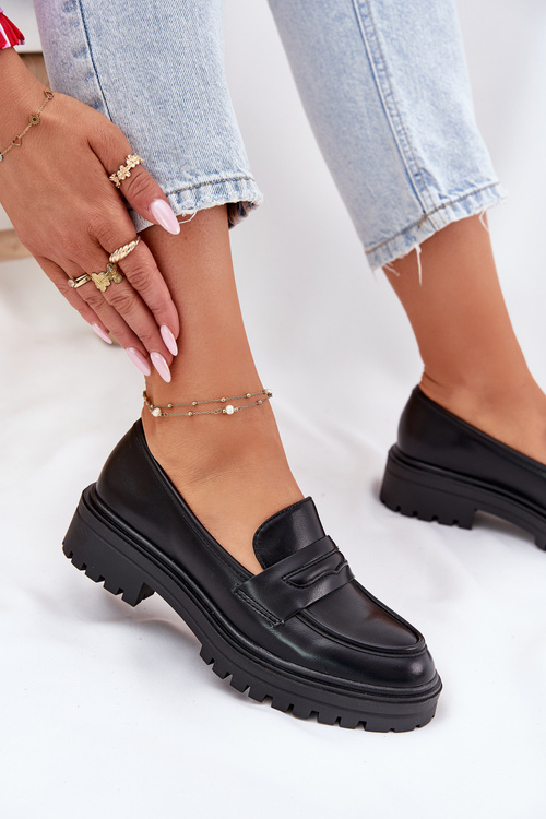 Класичні Жіночі Мокасини З Еко Шкіри Чорні Enticca