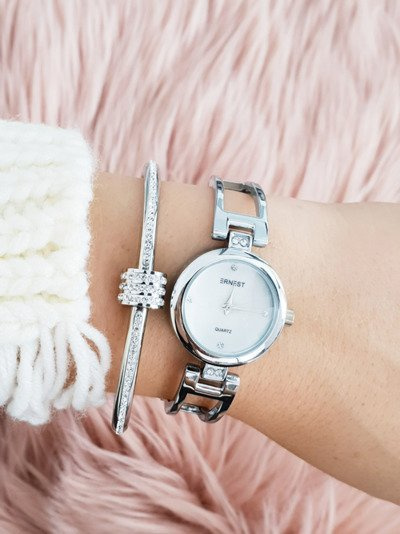 Жіночий годинник зі срібним браслетом Ernest Claus