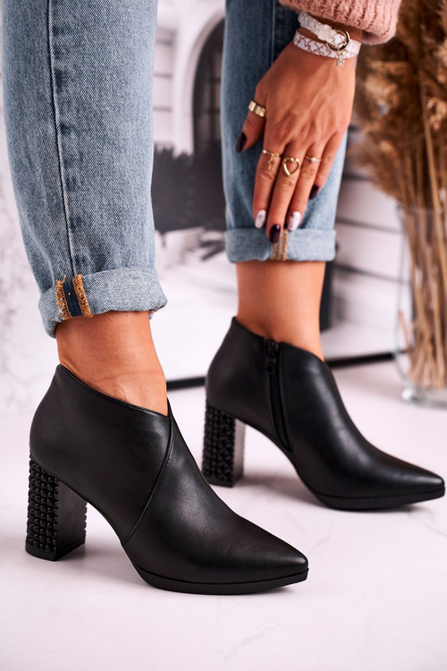 Чоботи жіночі на підборах Sergio Leone чорні BT497