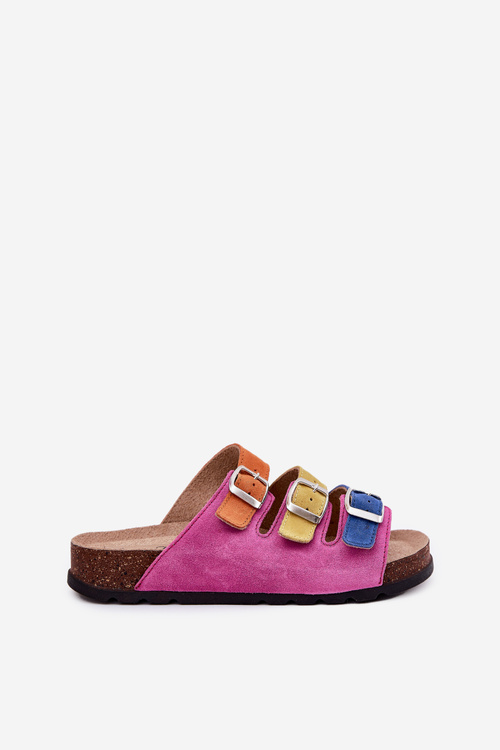 Жіночі Замшеві Сліпони З Застібками Panto Fino Fuksja RR267033