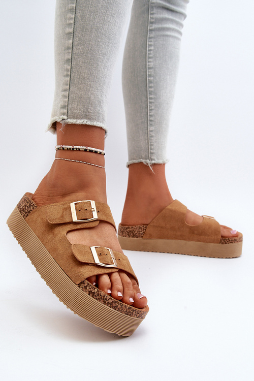 Жіночі босоніжки на платформі з пряжками Camel Lolpey