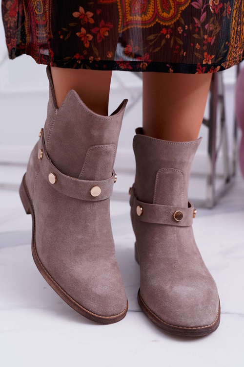 Жіночі черевики на плоскій підошві Laura Messi 1890 Leather Suede Beige Darmah