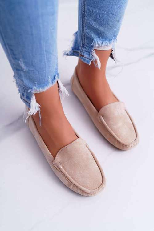 Мокасини жіночі комфортні з еко-замші бежевого кольору Lemma