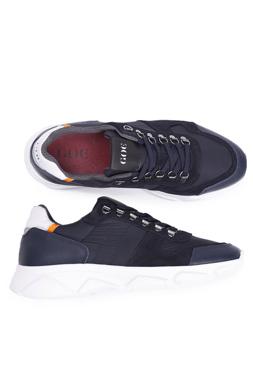 Чоловіче шкіряне спортивне взуття темно-синього кольору FF1N3020