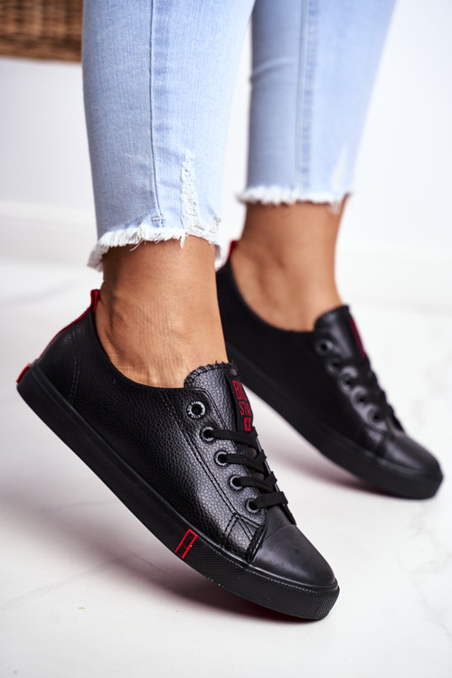 Жіночі шкіряні кросівки Big Star GG274007 Чорні