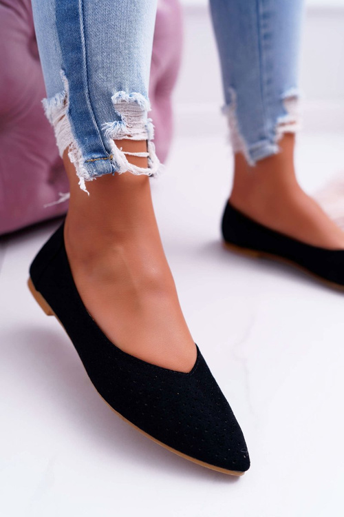 Жіночі балерини Lu Boo ажурні чорні десертні