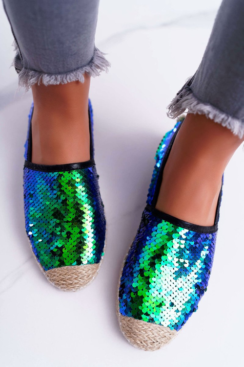 Жіночі еспадрільї Lu Boo із зеленими блискітками