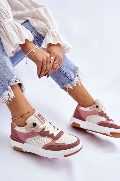 Жіноче спортивне взуття Sneakers Big Star LL274438 Pink-White