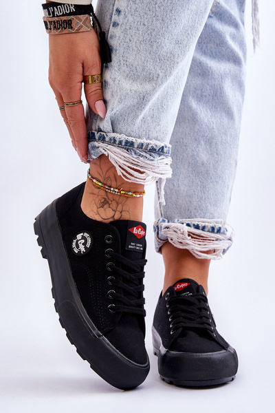 Жіночі кросівки на низькій платформі Lee Cooper LCW-23-44-1652L чорні