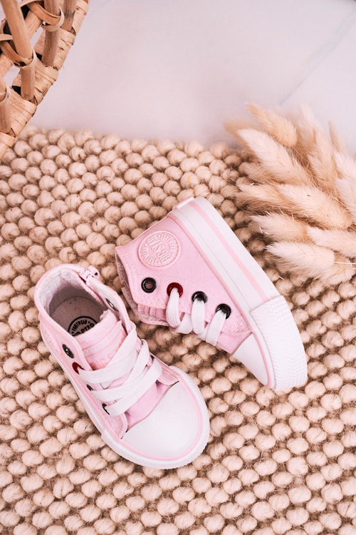 Високі дитячі кросівки на блискавці BIG STAR HH374087 Рожеві