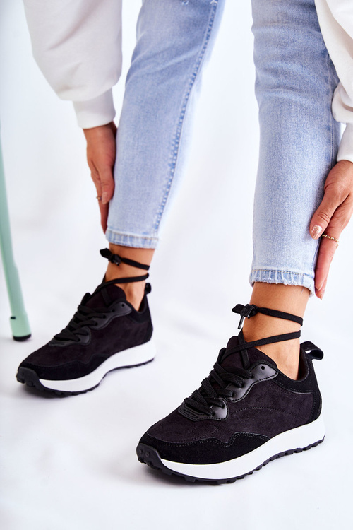 Жіноче замшеве спортивне взуття Nayla чорного кольору