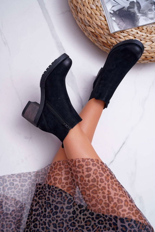 Чоботи жіночі на підборах Sergio Leone Чорні BR BT702