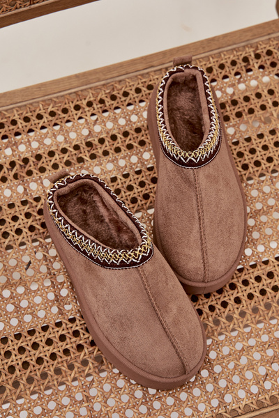 Дитячі молодіжні зимові черевики з вишивкою на платформі Khaki Jolisse