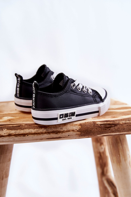 Дитячі шкіряні кросівки BIG STAR KK374043 Чорно-білі