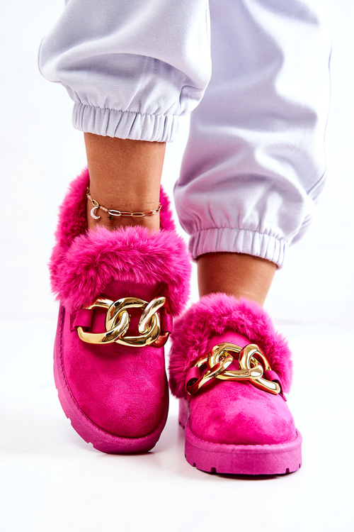 Жіночі тапочки із золотим ланцюжком фуксія Ardrums